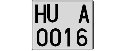 HU0016A matricula cuadrada
