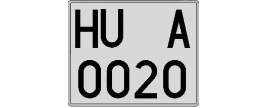 HU0020A matricula cuadrada