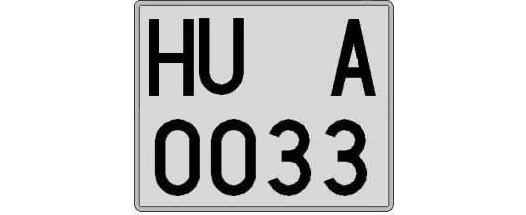 HU0033A matricula cuadrada