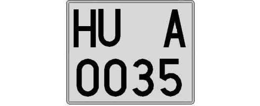 HU0035A matricula cuadrada