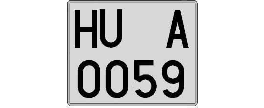 HU0059A matricula cuadrada