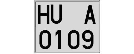 HU0109A matricula cuadrada