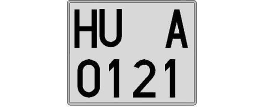 HU0121A matricula cuadrada