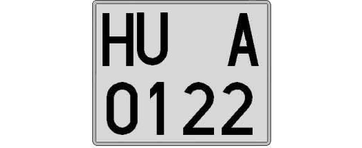 HU0122A matricula cuadrada