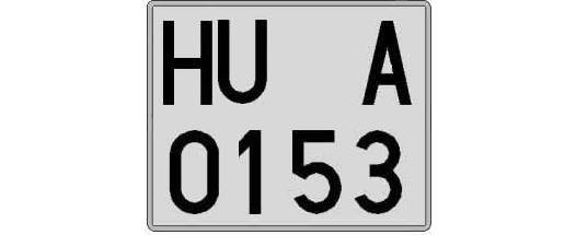 HU0153A matricula cuadrada