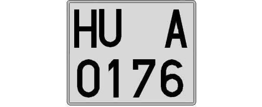 HU0176A matricula cuadrada