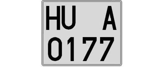 HU0177A matricula cuadrada