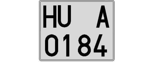 HU0184A matricula cuadrada