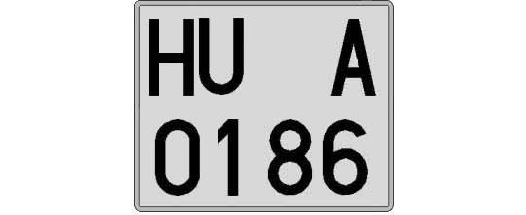 HU0186A matricula cuadrada