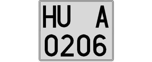 HU0206A matricula cuadrada