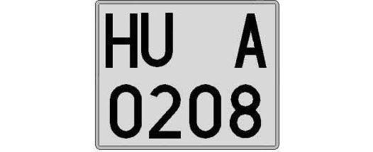 HU0208A matricula cuadrada