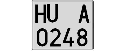 HU0248A matricula cuadrada