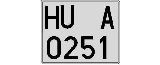 HU0251A matricula cuadrada