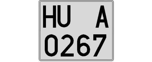 HU0267A matricula cuadrada
