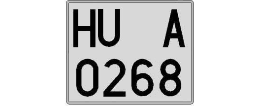 HU0268A matricula cuadrada