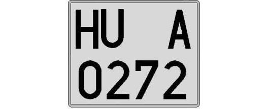 HU0272A matricula cuadrada