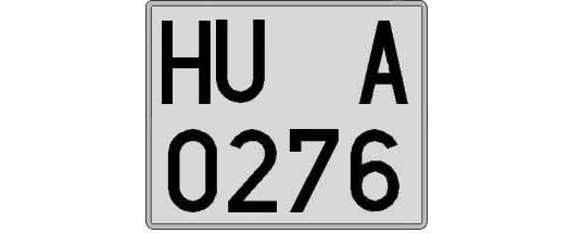 HU0276A matricula cuadrada