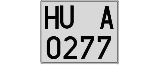 HU0277A matricula cuadrada