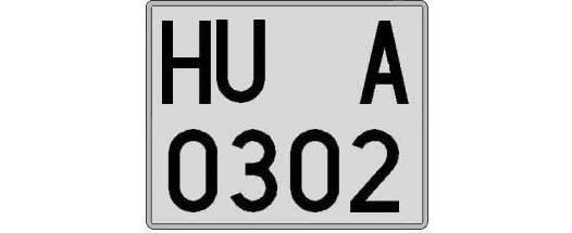 HU0302A matricula cuadrada