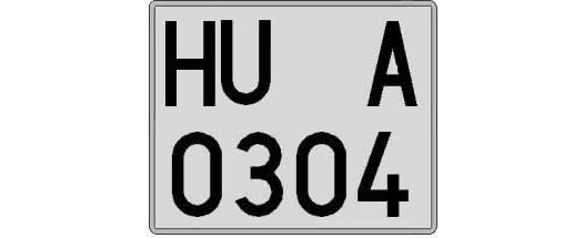 HU0304A matricula cuadrada
