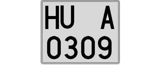 HU0309A matricula cuadrada