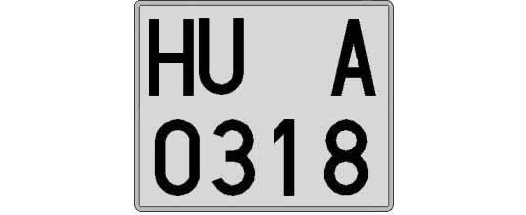 HU0318A matricula cuadrada