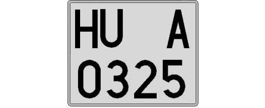 HU0325A matricula cuadrada