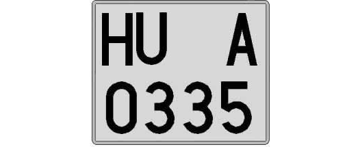 HU0335A matricula cuadrada