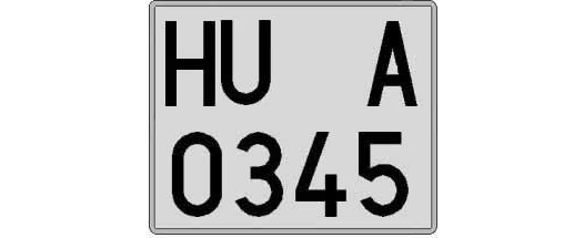 HU0345A matricula cuadrada