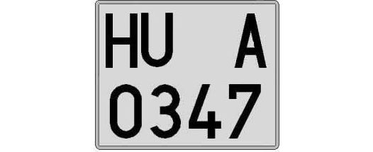 HU0347A matricula cuadrada