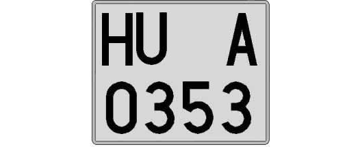 HU0353A matricula cuadrada