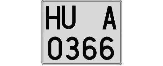 HU0366A matricula cuadrada