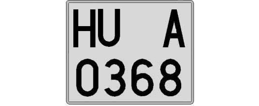 HU0368A matricula cuadrada