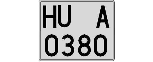 HU0380A matricula cuadrada