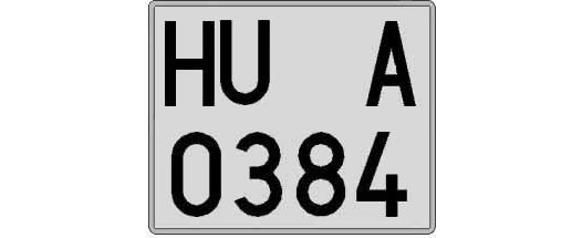 HU0384A matricula cuadrada