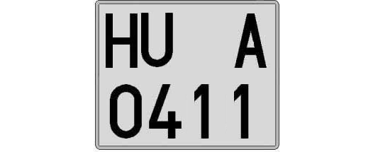 HU0411A matricula cuadrada