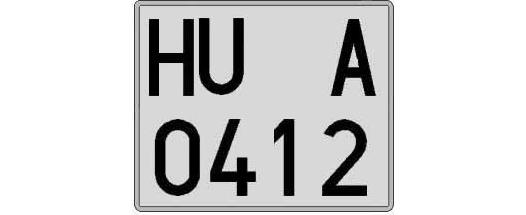 HU0412A matricula cuadrada