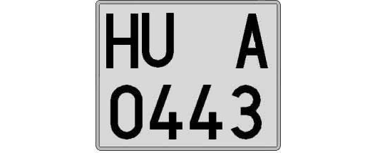 HU0443A matricula cuadrada