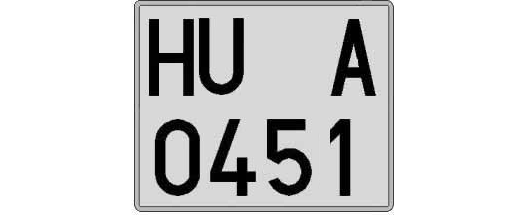 HU0451A matricula cuadrada