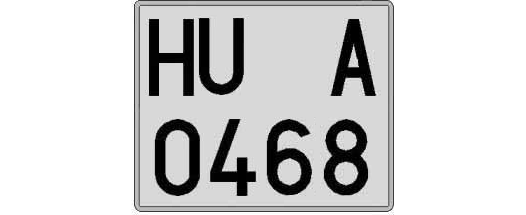 HU0468A matricula cuadrada