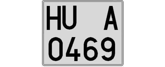 HU0469A matricula cuadrada