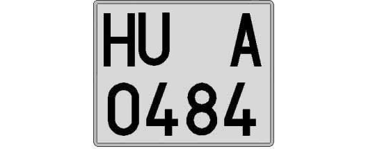 HU0484A matricula cuadrada