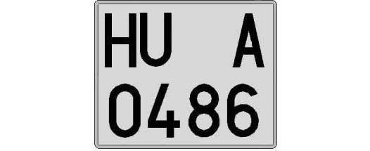 HU0486A matricula cuadrada