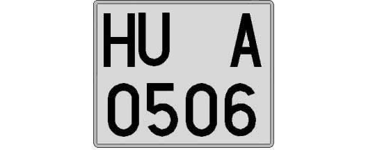 HU0506A matricula cuadrada