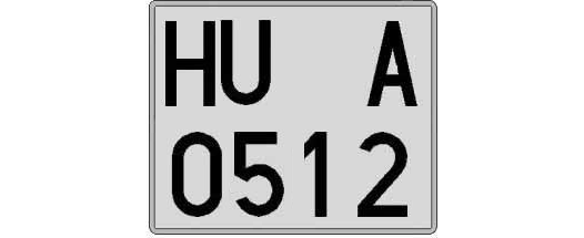 HU0512A matricula cuadrada