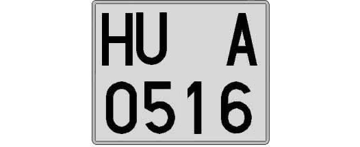 HU0516A matricula cuadrada