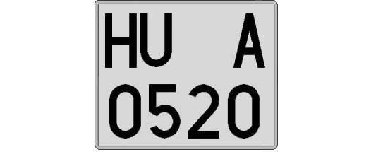 HU0520A matricula cuadrada