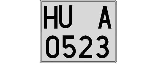 HU0523A matricula cuadrada