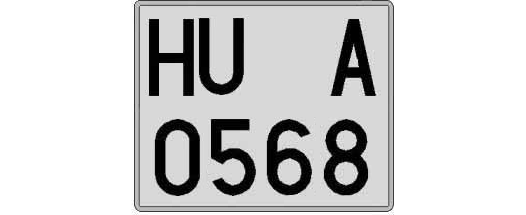 HU0568A matricula cuadrada