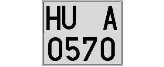 HU0570A matricula cuadrada